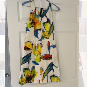 Milly floral racerback dress in silk